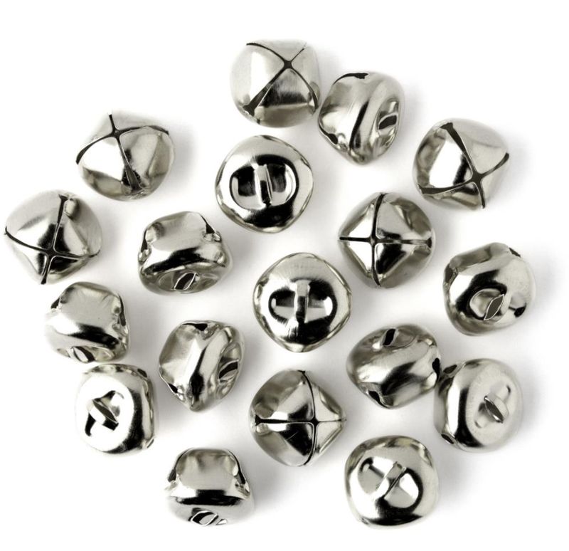 18pc 1" Jingle Bells Silver