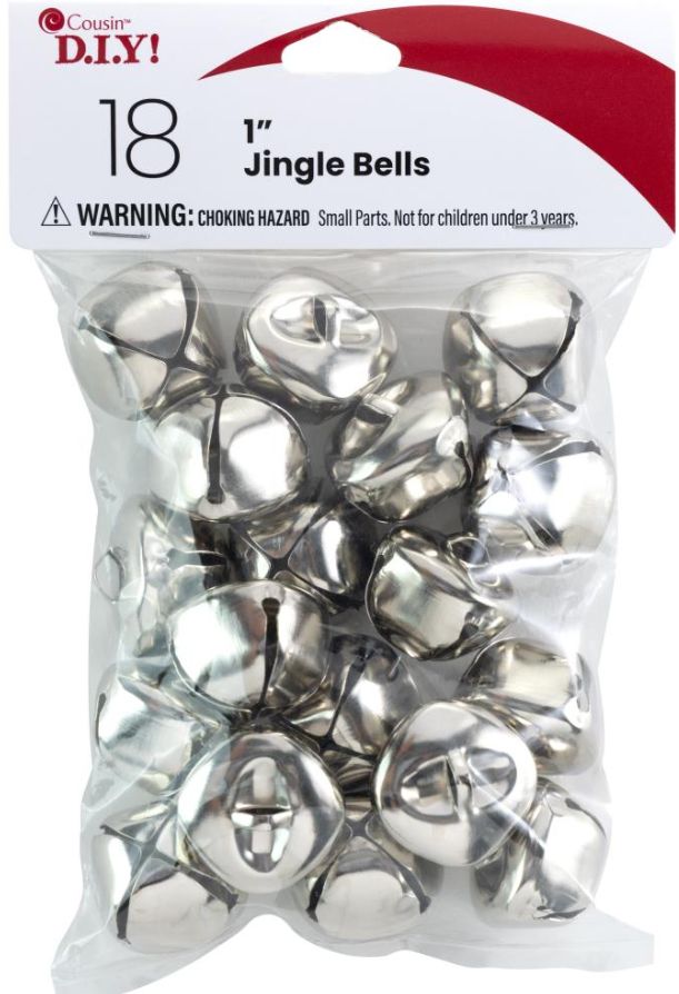 18pc 1&quot; Jingle Bells Silver