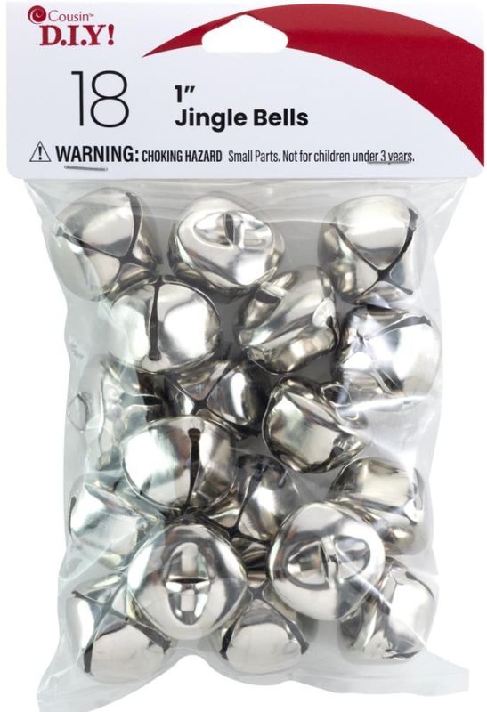 18pc 1&quot; Jingle Bells Silver
