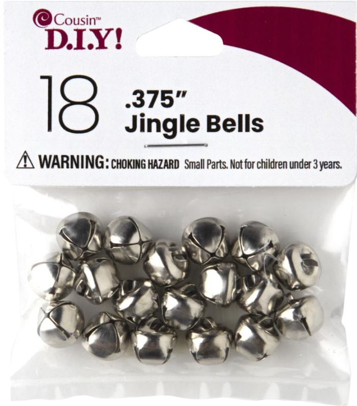 18pc 0.375&quot; Jingle Bells Silver