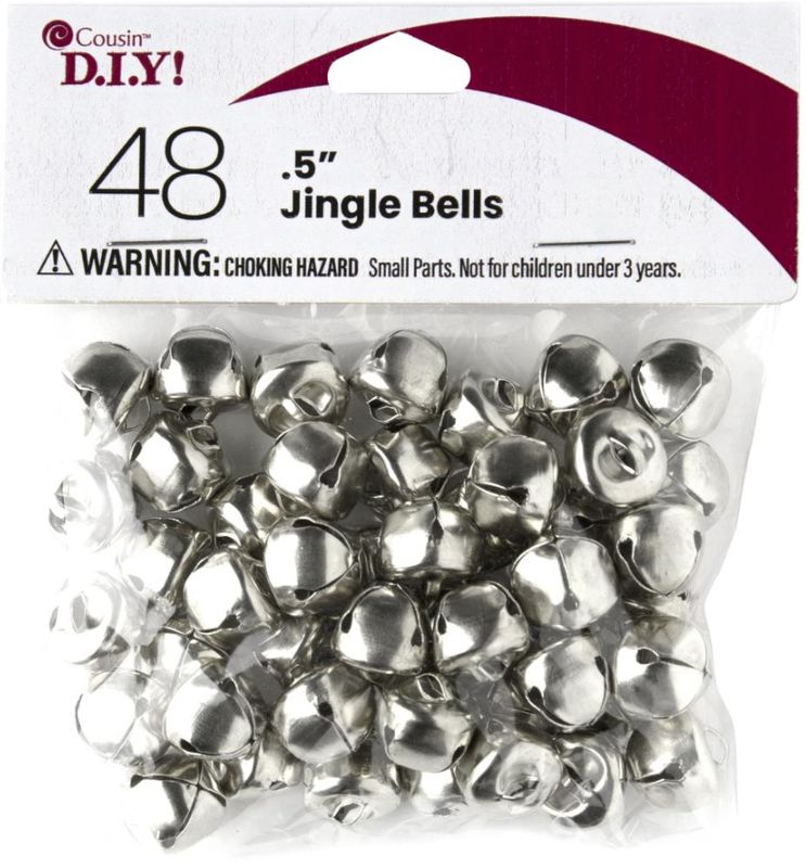 48pc 0.5&quot; Jingle Bells Silver