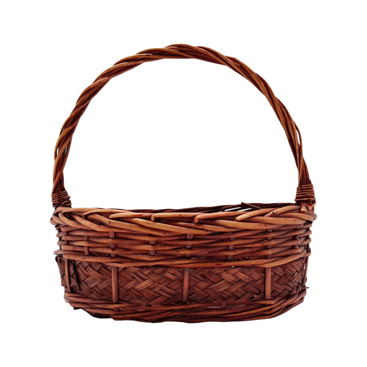 Single Handle Oval Basket Dk. Brown  (#1)