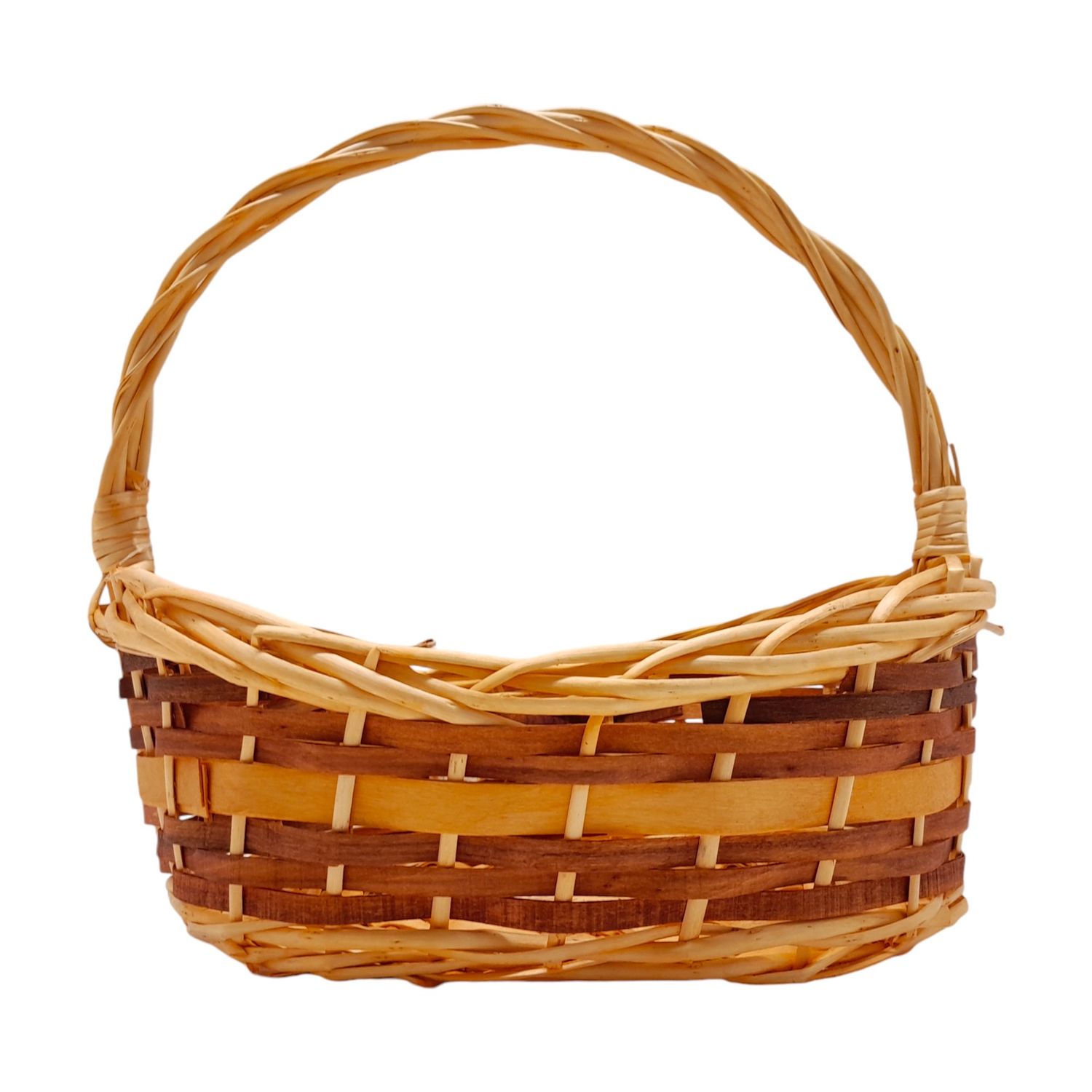 Single Handle Oval Basket w/Scoop Natural/Brown (SM)
