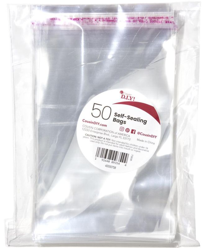 50pc 4.125&quot;x6.125&quot; Self-Sealing Bags