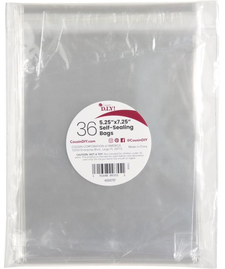 36pc 5.25&quot;x7.25&quot; Self-Sealing Bags