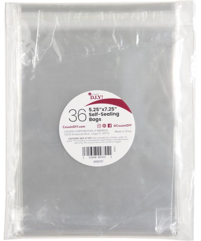 36pc 5.25&quot;x7.25&quot; Self-Sealing Bags