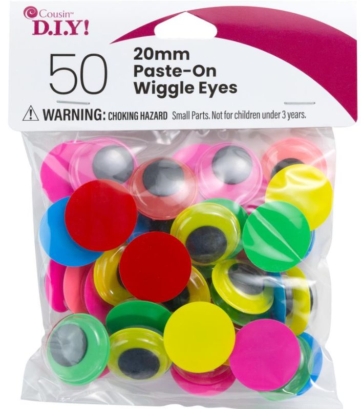 50pc 20mm Paste-On Googly Eyes Multi