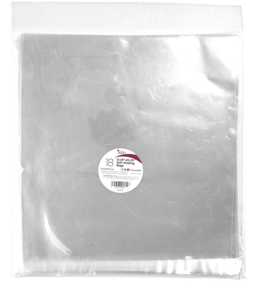 18pc 12.25"x12.25" Self-Sealing Bags