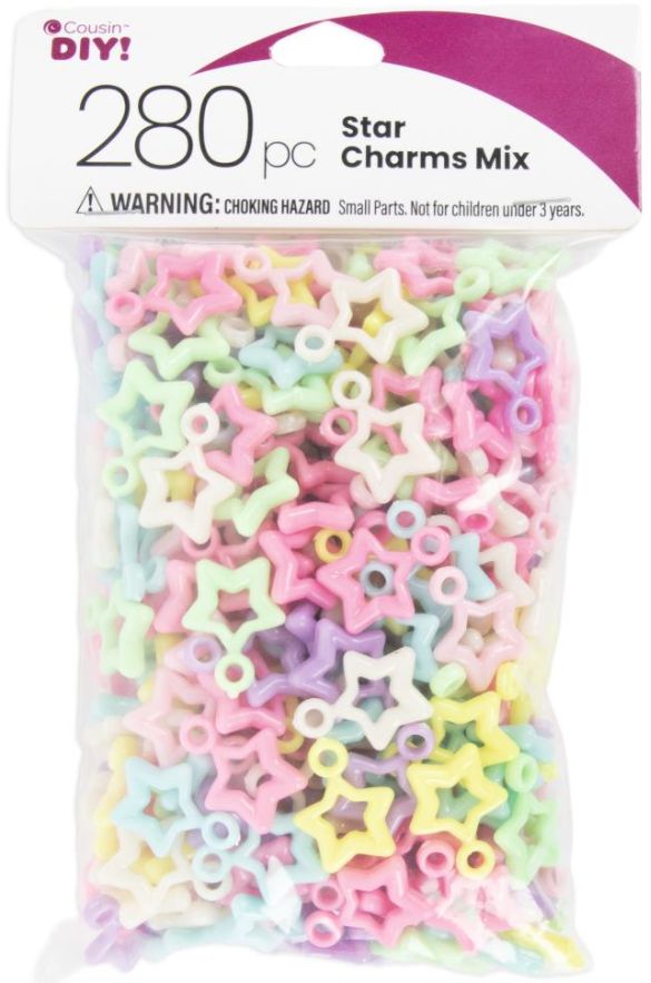 280pc 0.6" Plastic Star Charms Multi