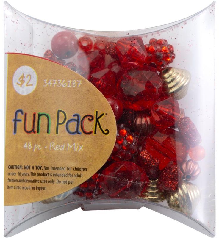 48pc Bead Mix Red