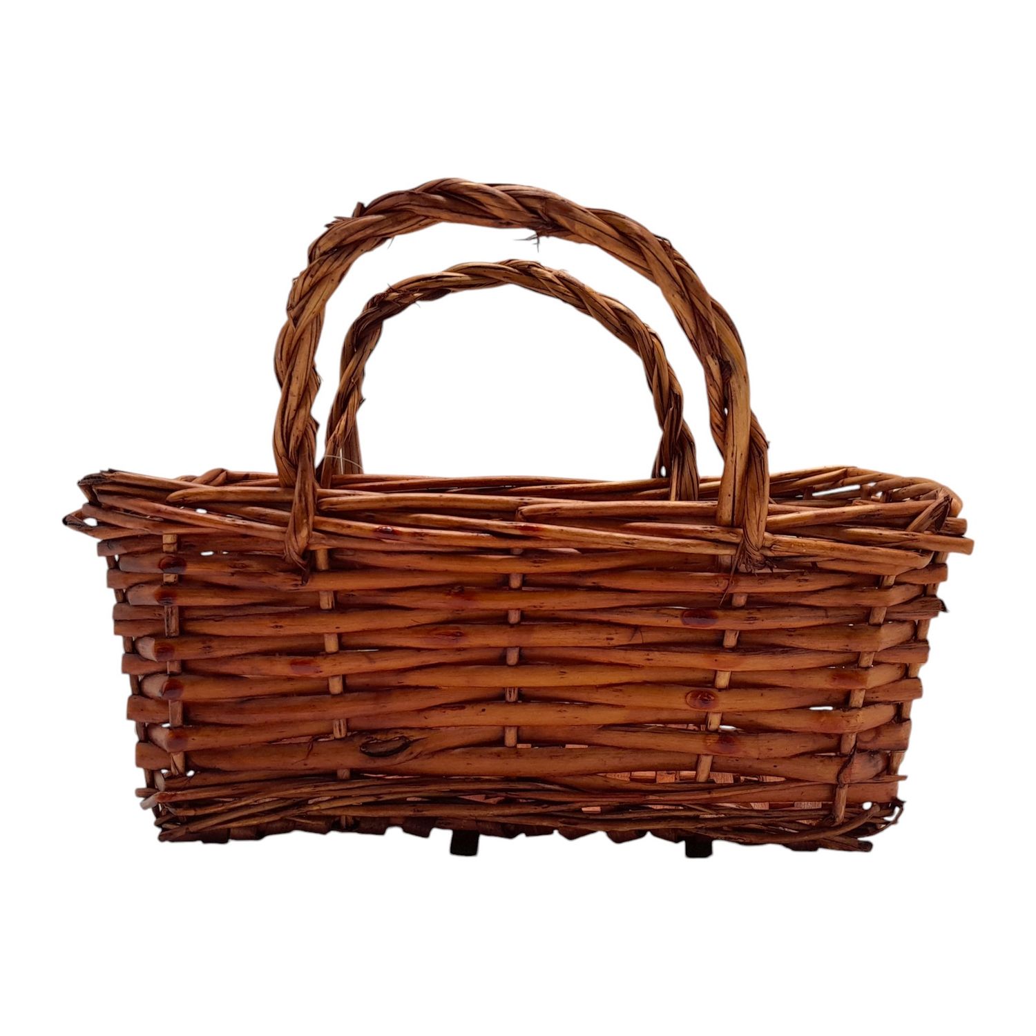 Double Handle Rectangle Basket Dk. Brown  (SM)