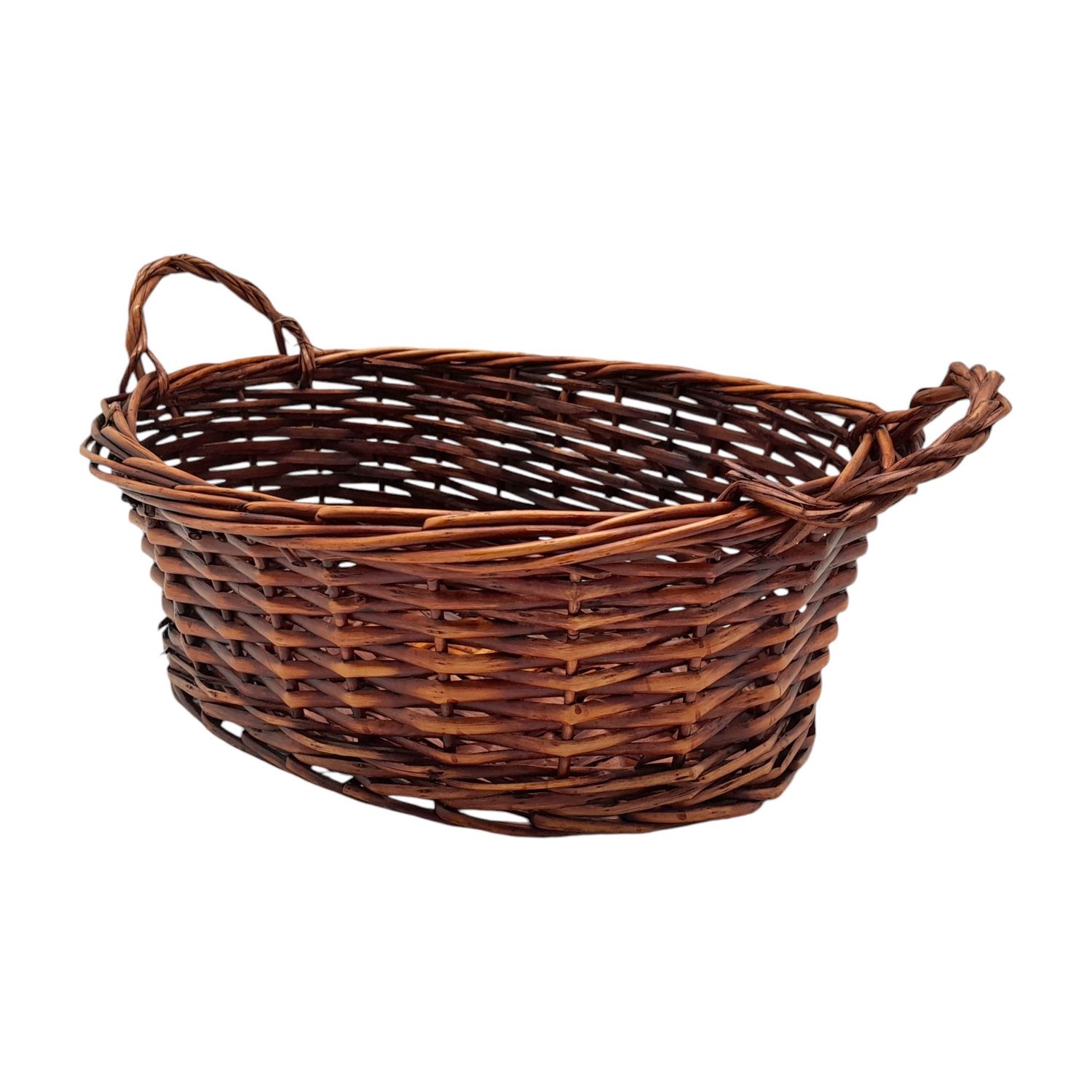 Double Handle Oval Basket Dark Brown (#1)