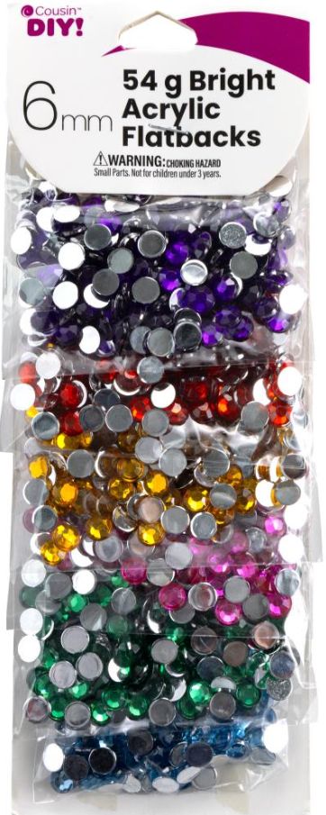 54g 6mm Acrylic Flatback Rhinestones