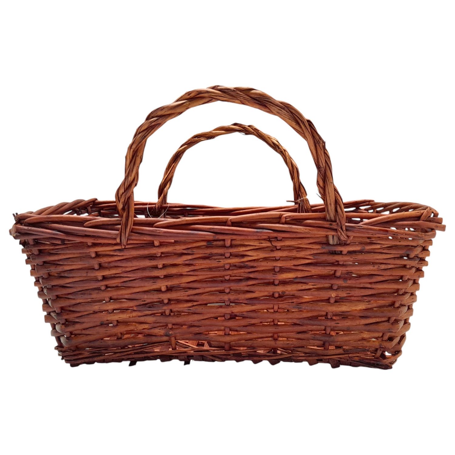 Double Handle Rectangle Basket Dk. Brown  (LG)