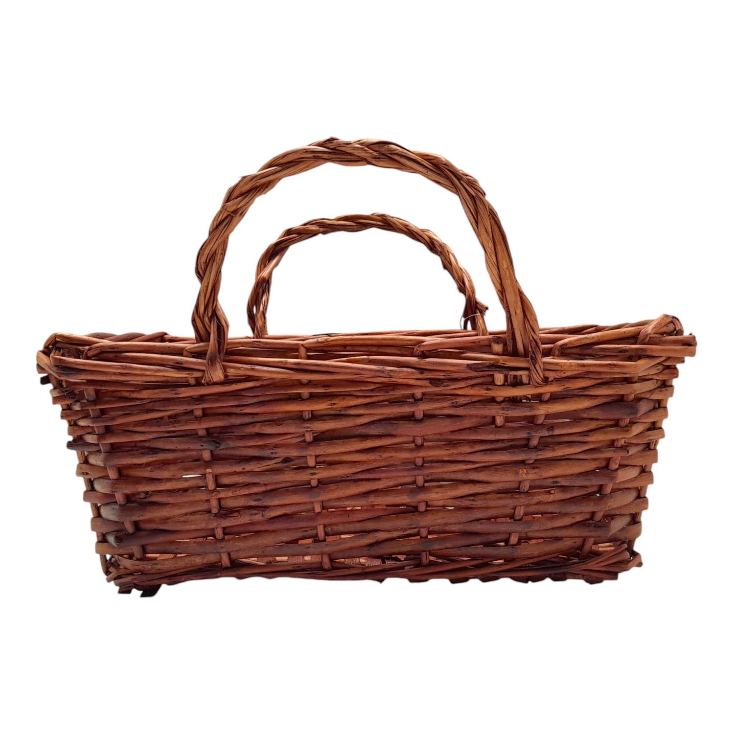 Double Handle Rectangle Basket Dk. Brown  (MD)