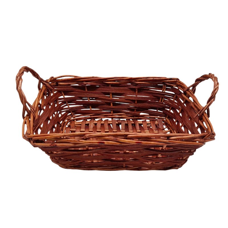 Double Handle Rectangle Basket Dk. Brown (SM) Double Handle Rectangle Basket Dk. Brown (SM)