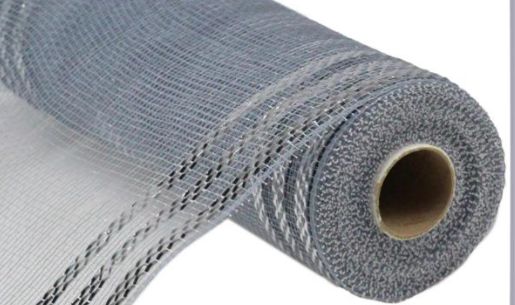10&quot;x10yd Border Stripe Mesh Silver