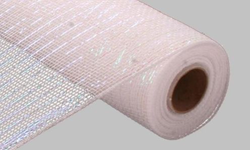 10&quot;x10yd Metallic Deco Mesh  White
