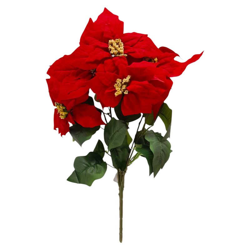 20&quot; Non-Bleed Poinsettia Bush x5 Red
