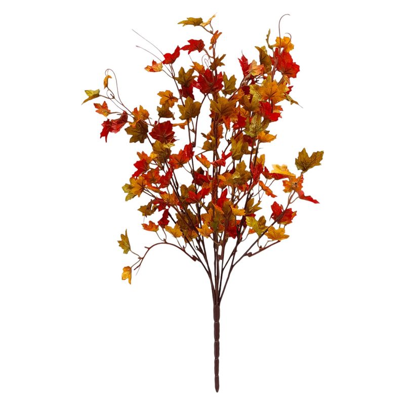23&quot; Mini Maple Leaf Bush x6 Red/Orange