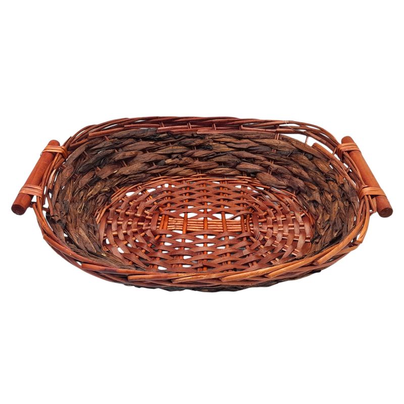 Double Handle Oval Basket Dk. Brown Double Handle Oval Basket Dk. Brown
