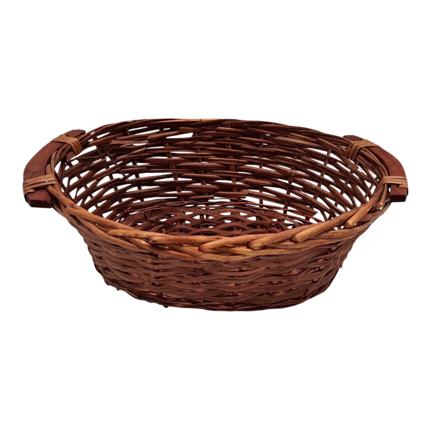 Double Handle  Oval Basket Dk. Brown