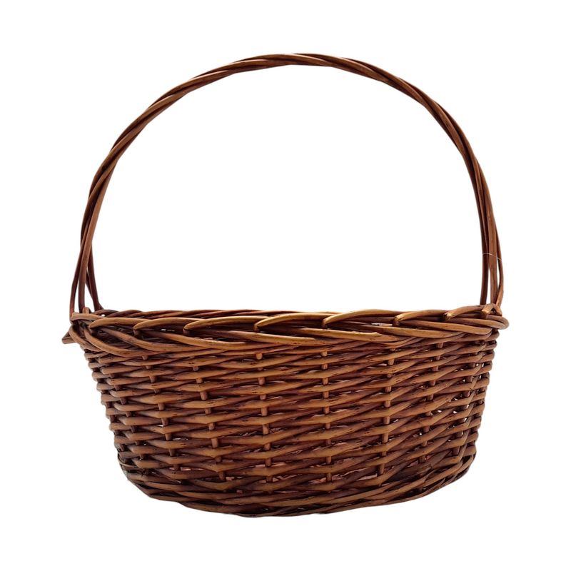 Single Handle Round Basket Dk. Brown (LG) Single Handle Round Basket Dk. Brown (LG)