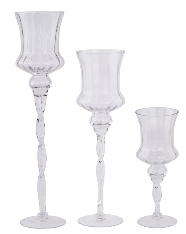 3pc Candle Holders (Glass)