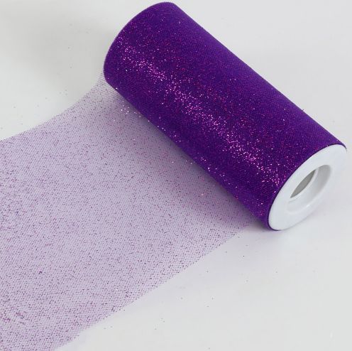 6&quot;x25yd Glitter Tulle Purple
