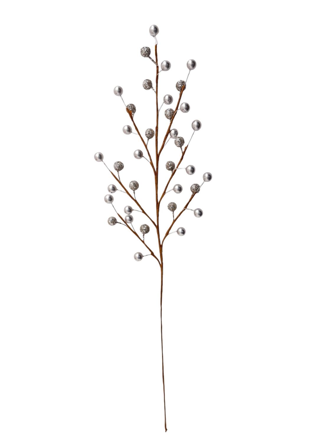 1pc 19&quot; Berry Spray w/35 Berries  Silver