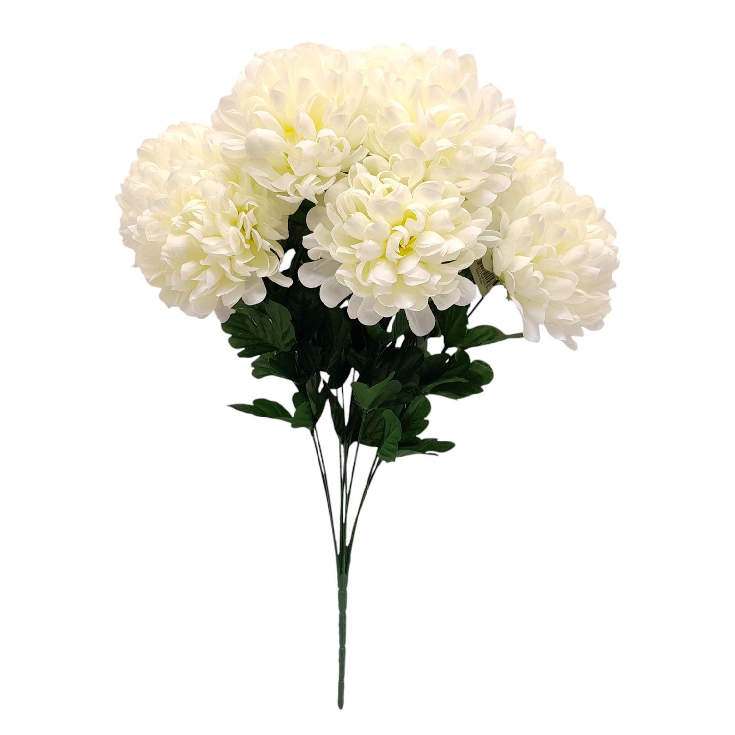 22" Ball Mum Bush x9 w/5" Heads White
