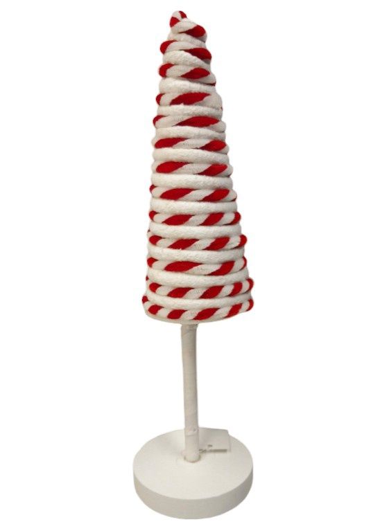 13.25" Striped Christmas Tree Red/White