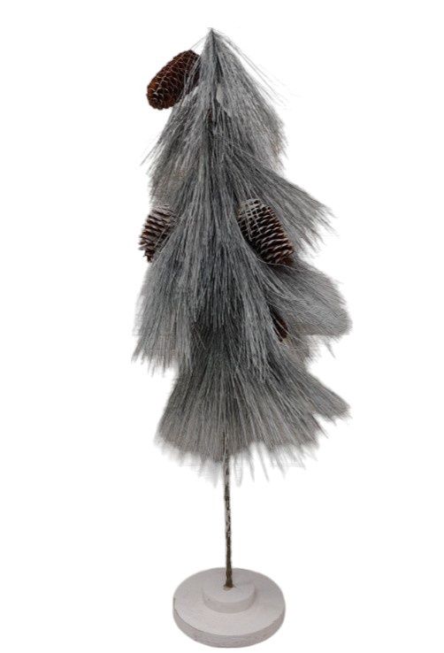 28&quot; Green Frosted Pine Tree W/Pinecones