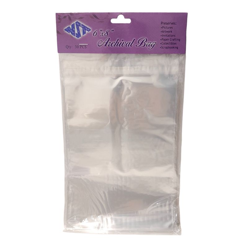 30pc 6&quot;x8&quot; Sealable Cellophane Archival Bags Clear (Preserves: Pictures, Artwork, Invites, Collectibles, etc.)