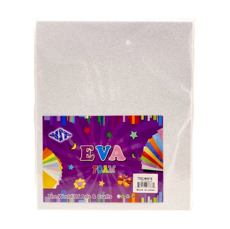 10pc 9.5&quot;x12&quot; Glitter Foam Sheet White