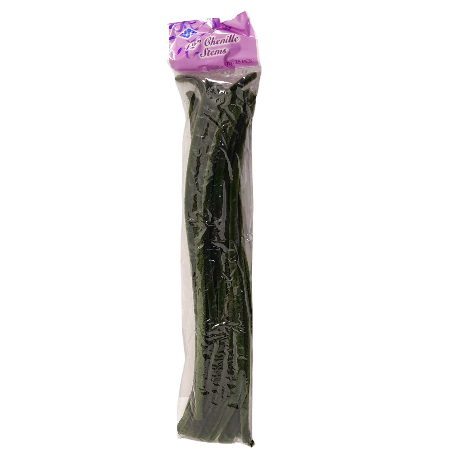 25pc 12&quot; Chenille Stems Moss Green
