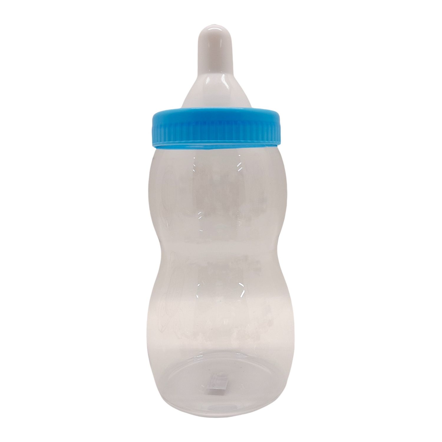 12.5" Plastic Baby Bottle Bank Blue