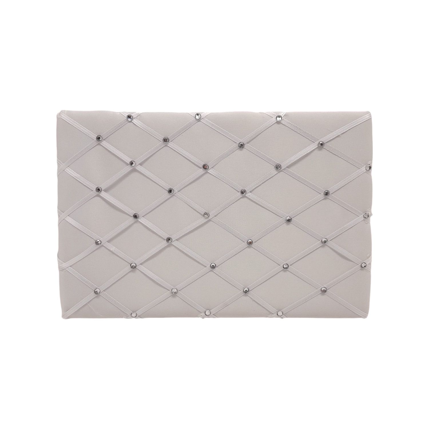 9.75&quot;x6.25&quot; Satin Guestbook w/Rhinestones White