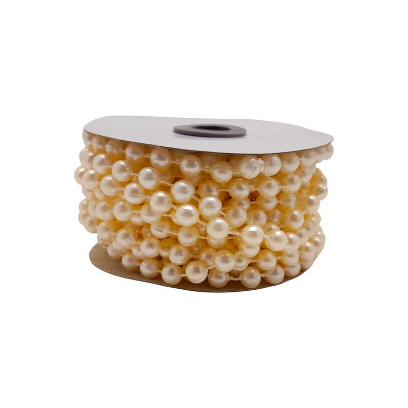 8yd 8mm Plastic MOT Pearl Strand Cream