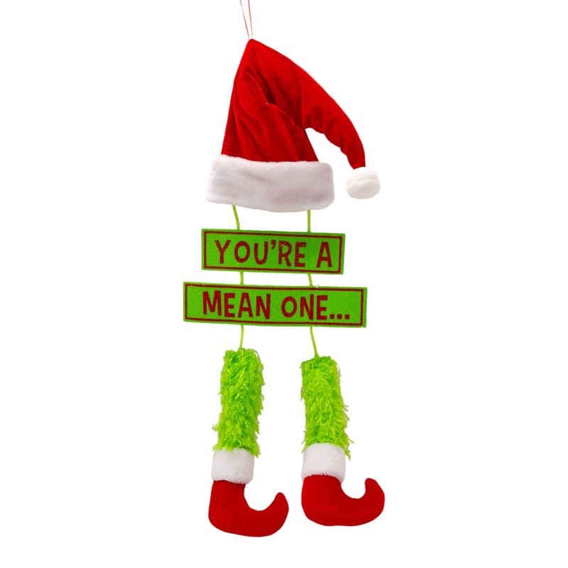 29&quot; &quot;You&#39;re A Mean One&quot; Hanging Décor Red/Green