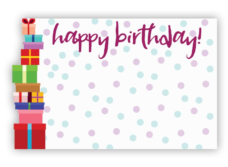 50pc 3.5&quot;x2.25&quot; Enclosure Cards Happy Birthday w/Presents