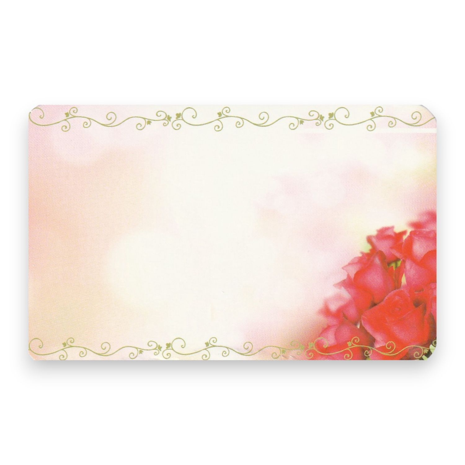 50pc 3.5&quot;x2.25&quot; Enclosure Cards Pink Roses