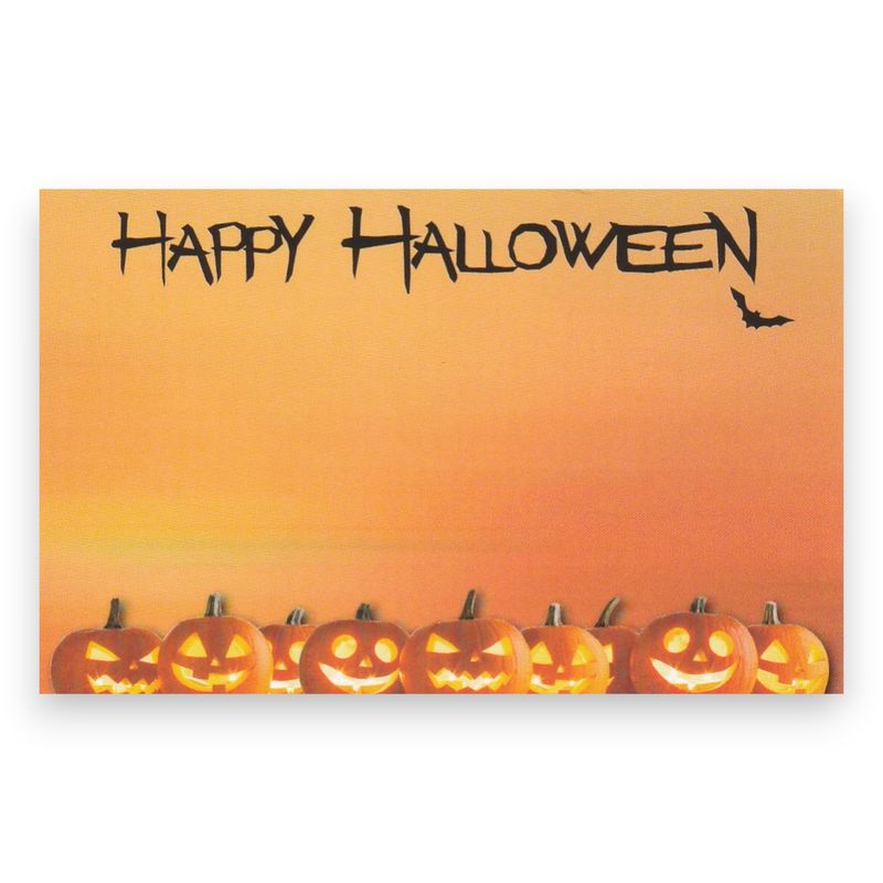 50pc 3-1/2″x2-1/4″ Enclosure Cards Happy Halloween Pumpkins