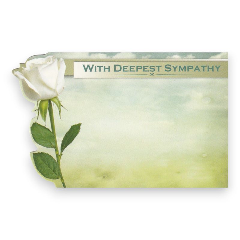 50pc 3.5&quot;x2.25&quot; Enclosure Cards With Deepest Sympathy (Rose)