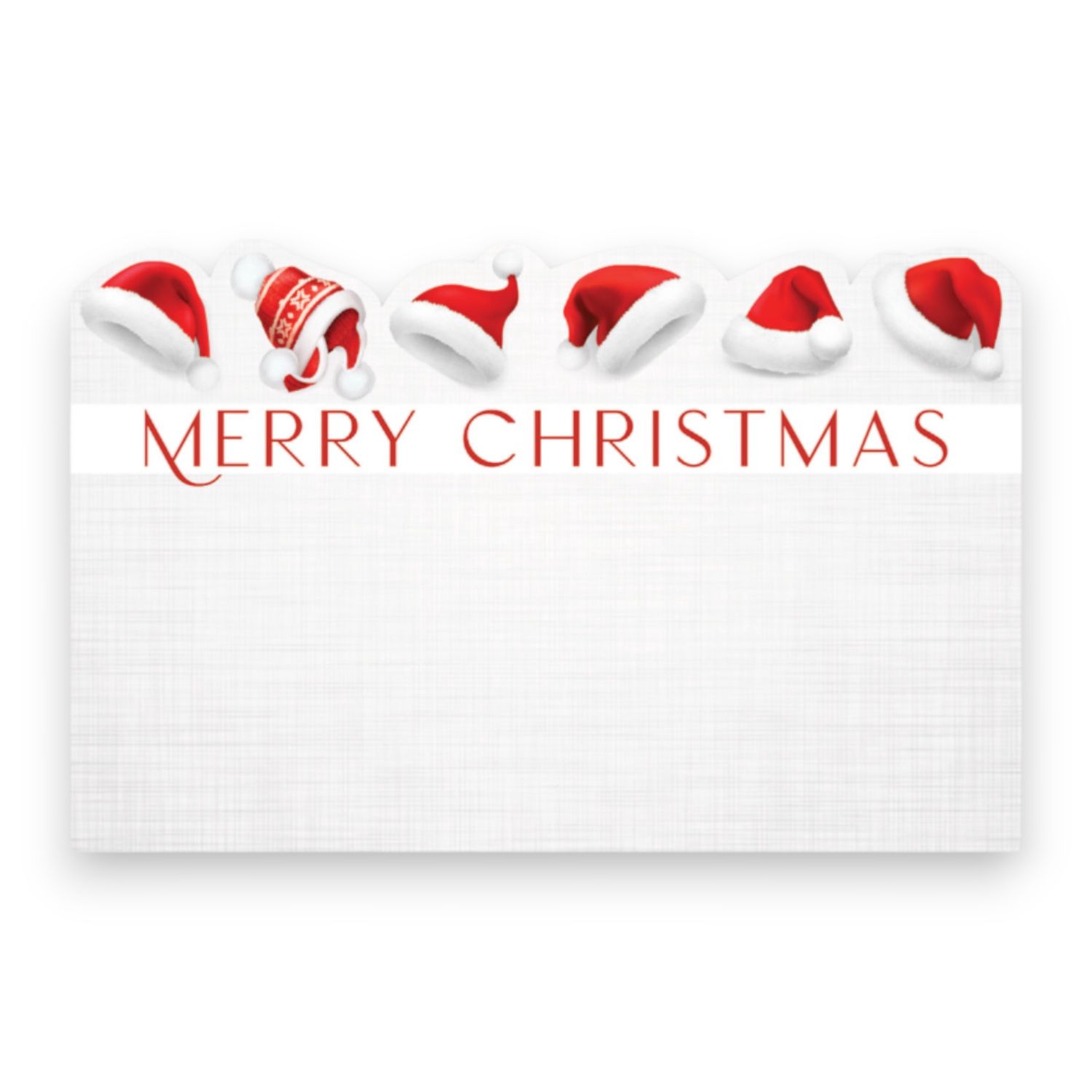 50pc 3.5&quot;x2.25&quot; Enclosure Cards Merry Christmas w/Red &amp; White Santa Hats