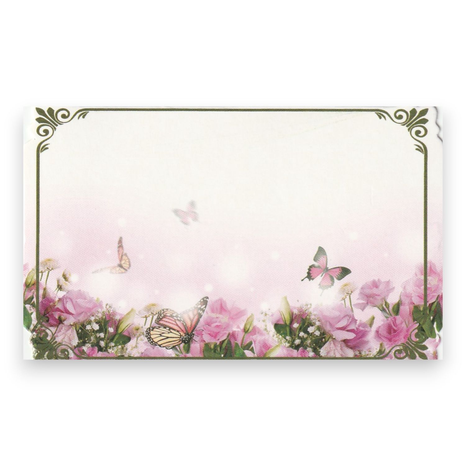 50pc 3.5&quot;x2.25&quot; Enclosure Cards Flowers/Butterflies