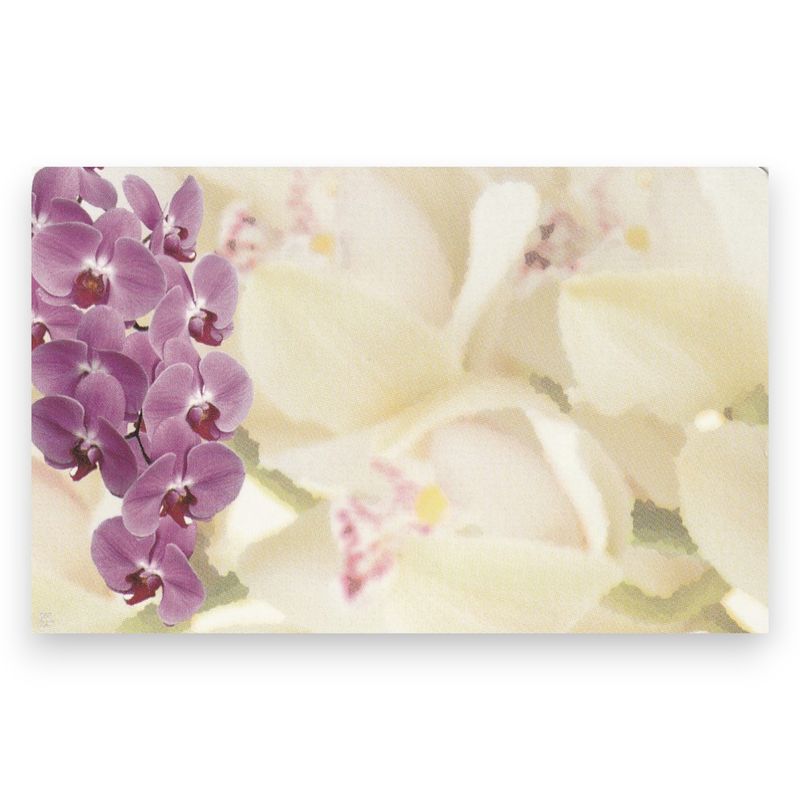 50pc 3.5&quot;x2.25&quot; Enclosure Cards w/Purple &amp; White Orchids