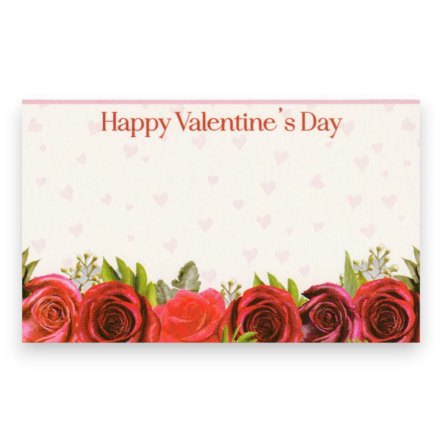 50pc 3.5&quot;x2.25&quot; Enclosure Cards Happy Valentines Day w/Red Roses