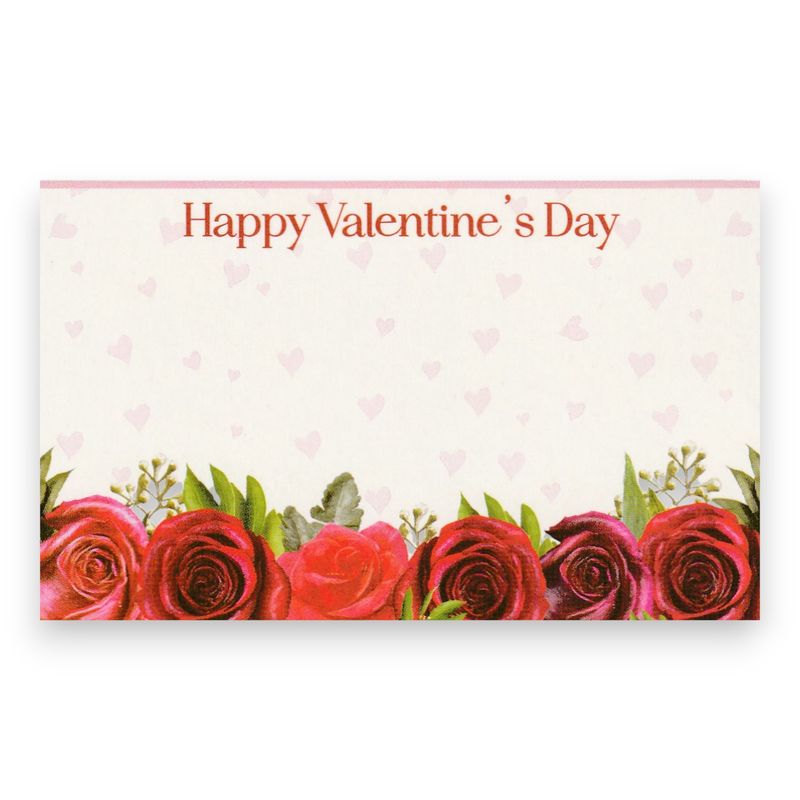 50pc 3.5&quot;x2.25&quot; Enclosure Cards Happy Valentines Day w/Red Roses