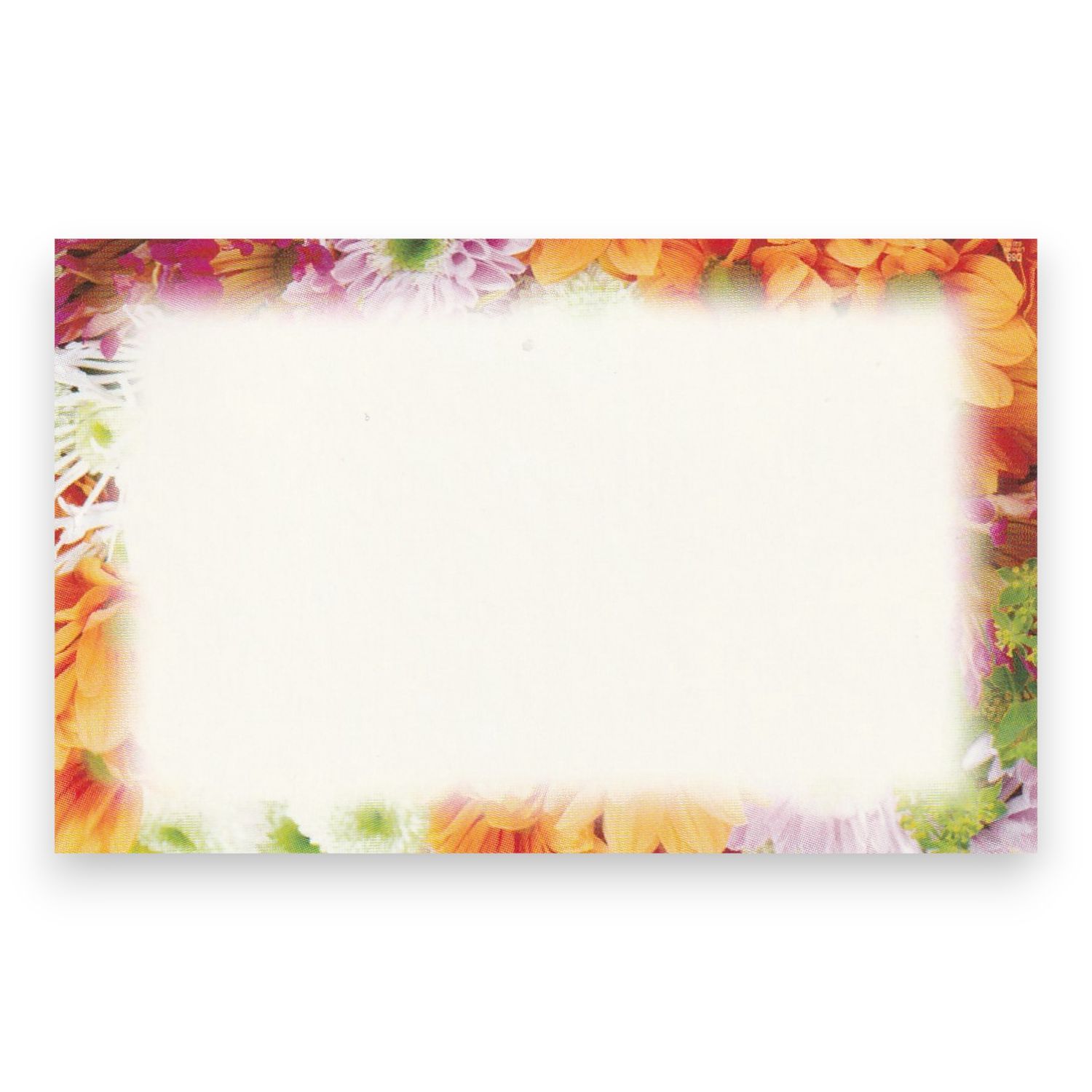 50pc 3.5&quot;x2.25&quot; Enclosure Cards w/Flowers Multicolor